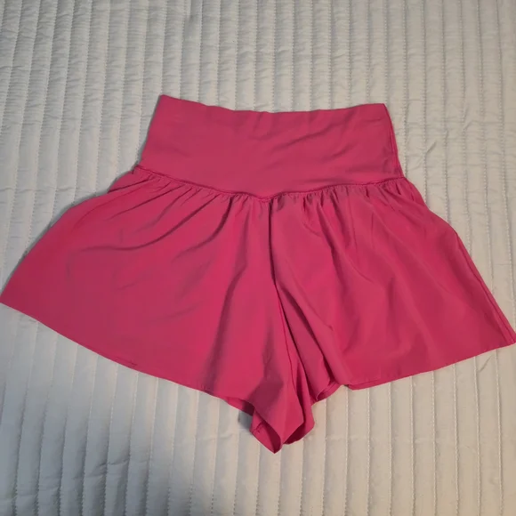 Aerie Crossover Flowy Short, Medium, Hot Pink - Picture 2 of 2
